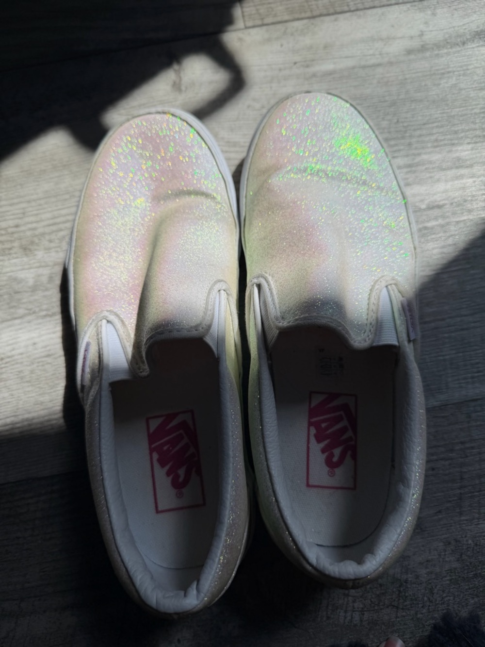 UV Sparkle Vans- White Iridescen - Picture 4 of 6